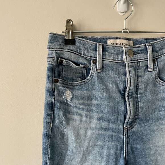 DENIM Forum The Lola High Rsise Skinny Crop Denim Jeans Medium Wash Blue 27 - Picture 5 of 11